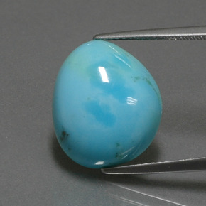 6.21カラットの天然ブルーターコイズ（16.1×13.8 mm・ファンシーシェイプ）