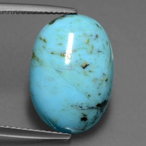 7.13カラットの天然ブルーターコイズ（18.4×13 mm・オーバルカット）