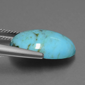 7.13カラットの天然ブルーターコイズ（18.4×13 mm・オーバルカット）