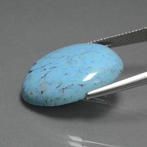 20.47カラットの天然ブルーターコイズ（25.3×22.9 mm・オーバルカット）