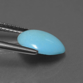 0.91カラットの天然ブルーターコイズ（9.9×8.4 mm・ファンシーシェイプ）