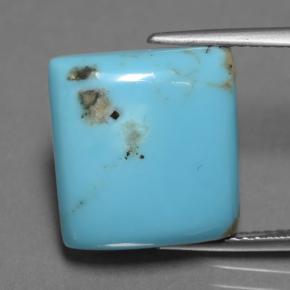 9.94カラットの天然ブルーターコイズ（13.9×13 mm・四角）