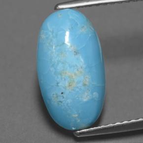 2.85カラットの天然ブルーターコイズ（13.5×7.6 mm・オーバルカット）
