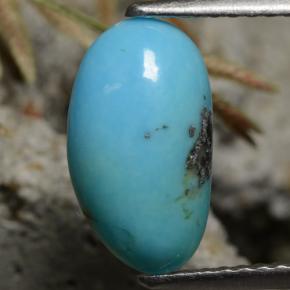 1.34カラットの天然ブルーターコイズ（11.9×6.8 mm・ファンシーシェイプ）