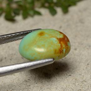 1.91カラットの天然ブルーグリーンターコイズ（10.2×8 mm・オーバルカット）