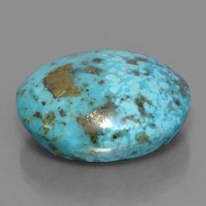 39.07カラットの天然ブルーターコイズ（24.7×20.9 mm・オーバルカット）