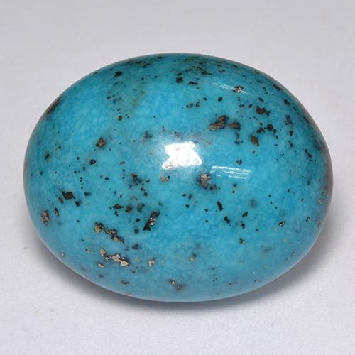 23.76カラットの天然ダークグリーンがかったブルーターコイズ（21.8×17.6 mm・オーバルカット）