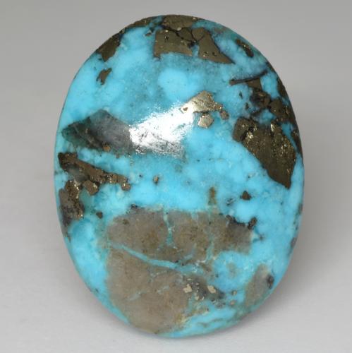 24.20カラットの天然青みがかった緑ターコイズ（22.1×17.3 mm・オーバルカット）