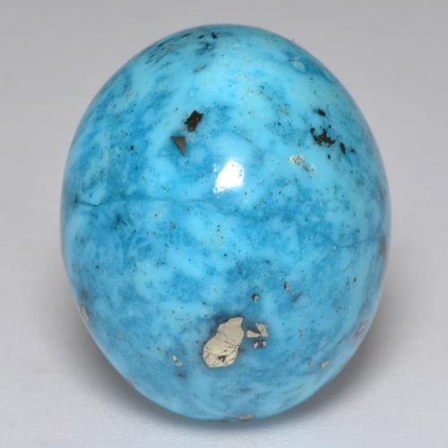 27.18カラットの天然緑がかった青ターコイズ（19.8×16.4 mm・オーバルカット）