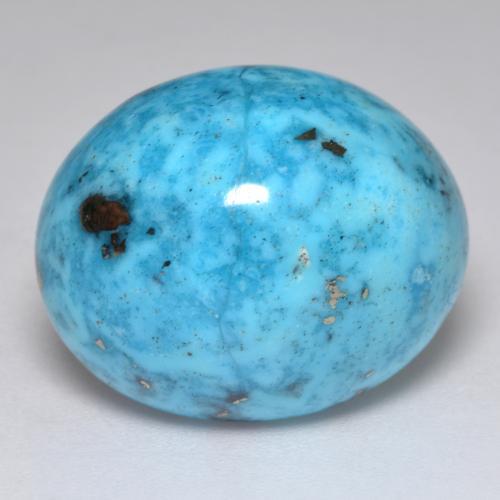 27.18カラットの天然緑がかった青ターコイズ（19.8×16.4 mm・オーバルカット）