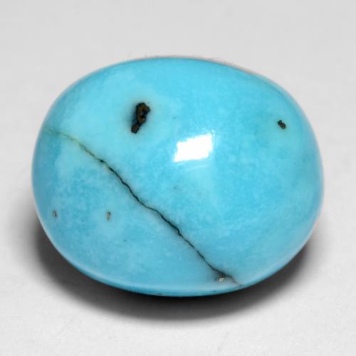 8.35カラットの天然青みがかったグリーンターコイズ、オーバルカット、オペーク