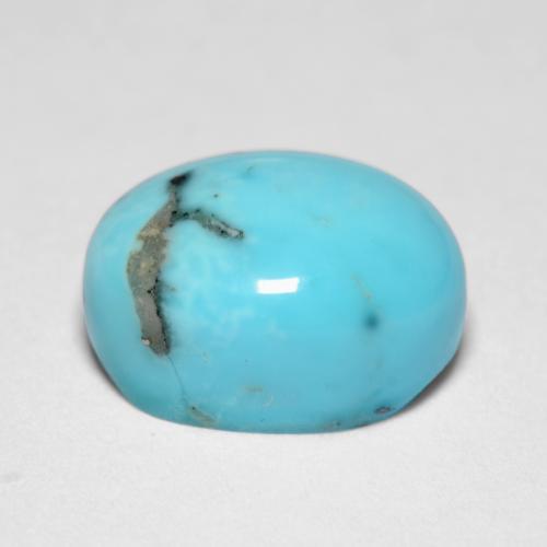 3.46カラットの天然青みがかった緑ターコイズ（10.6×8.3 mm・オーバルカット）