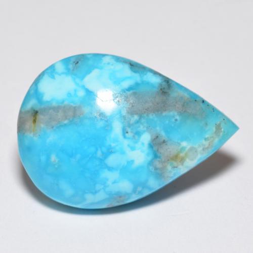 14.11カラットの天然緑がかった青ターコイズ（22.7×16 mm・洋梨の形）