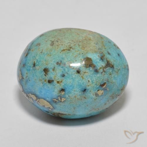 20.37カラットの天然シーフォームグリーンターコイズ、オーバルカット、オペーク