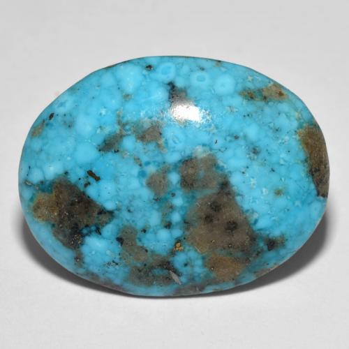 26.05カラットの天然緑がかった青ターコイズ（24×18.6 mm・オーバルカット）
