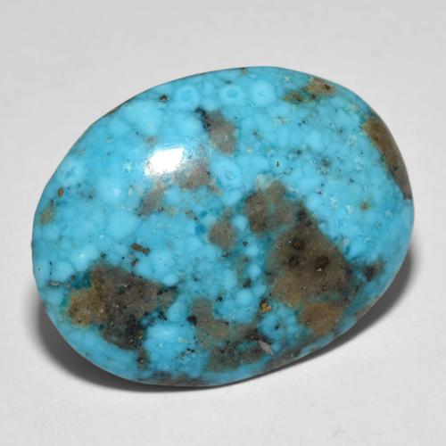 26.05カラットの天然緑がかった青ターコイズ（24×18.6 mm・オーバルカット）