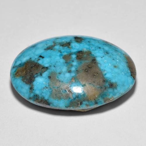 26.05カラットの天然緑がかった青ターコイズ（24×18.6 mm・オーバルカット）