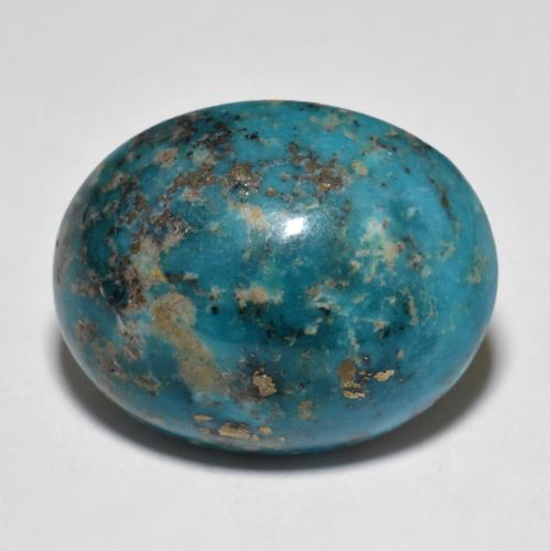 22.71カラットの天然ダークグリーンがかったブルーターコイズ（19.8×15.7 mm・オーバルカット）