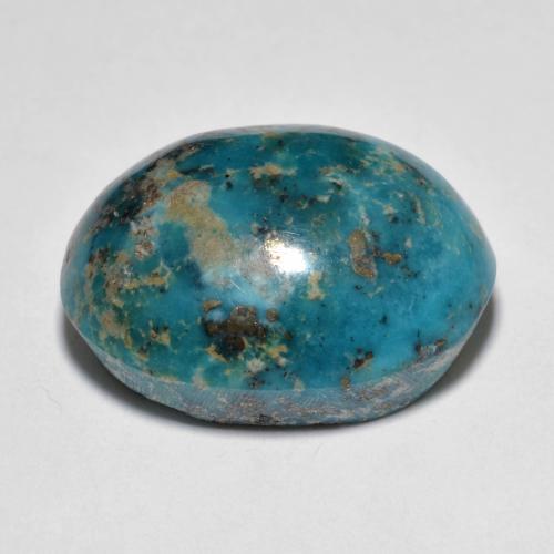 22.71カラットの天然ダークグリーンがかったブルーターコイズ（19.8×15.7 mm・オーバルカット）