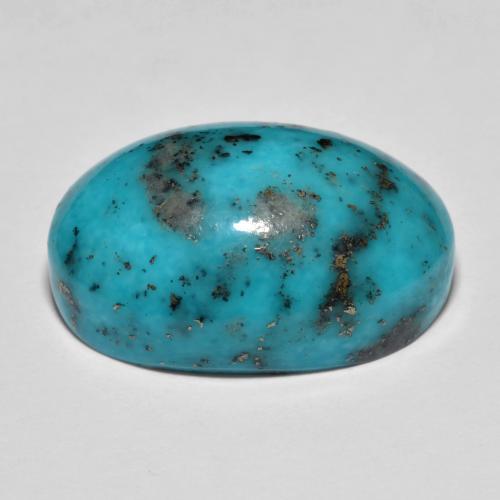 23.92カラットの天然緑がかった青ターコイズ（22.1×15.2 mm・オーバルカット）