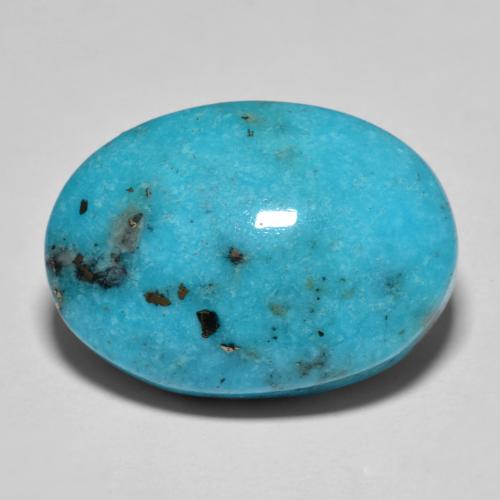 19.79カラットの天然緑がかった青ターコイズ（21.2×15.2 mm・オーバルカット）