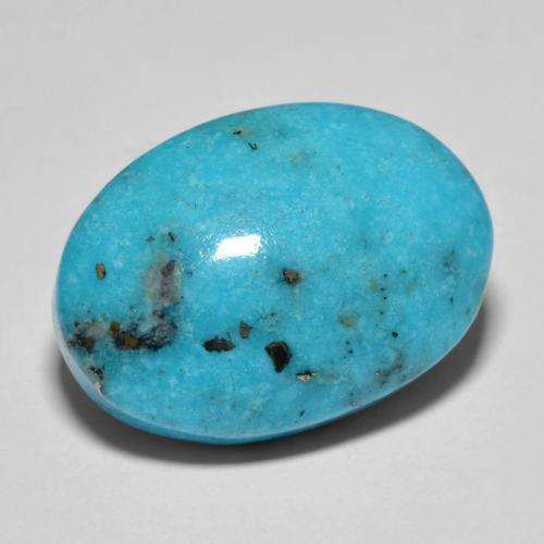 19.79カラットの天然緑がかった青ターコイズ（21.2×15.2 mm・オーバルカット）