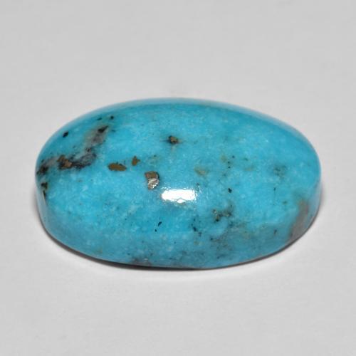 19.79カラットの天然緑がかった青ターコイズ（21.2×15.2 mm・オーバルカット）
