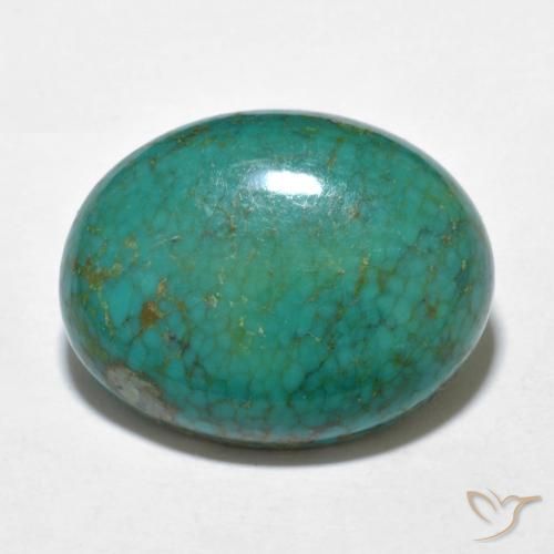 9.91カラットの天然ブルーグリーンターコイズ（19.2×15 mm・オーバルカット）