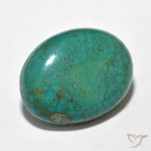 9.91カラットの天然ブルーグリーンターコイズ（19.2×15 mm・オーバルカット）