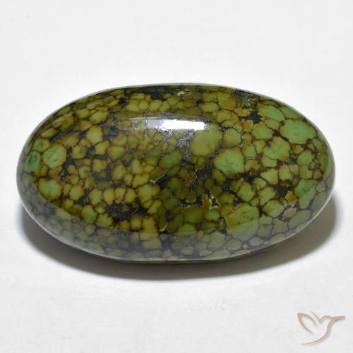 21.28ct 天然 アップルグリーン ターコイズ, 楕円形, オペーク