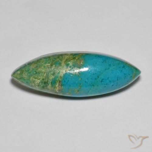 6.89カラットの天然緑がかったブルーターコイズ、マーキーズ、オペーク