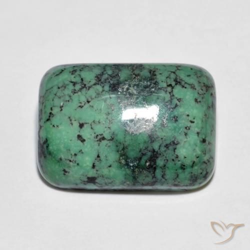 7.83カラットの天然アップルグリーンターコイズ（15.7×11.2 mm・クッションカット）