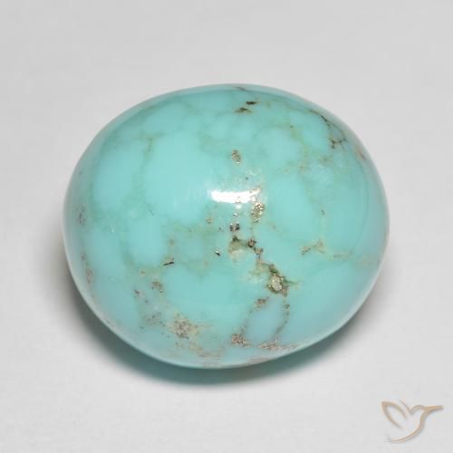 18.73カラットの天然青緑色ターコイズ（17.1×14.8 mm・オーバルカット）