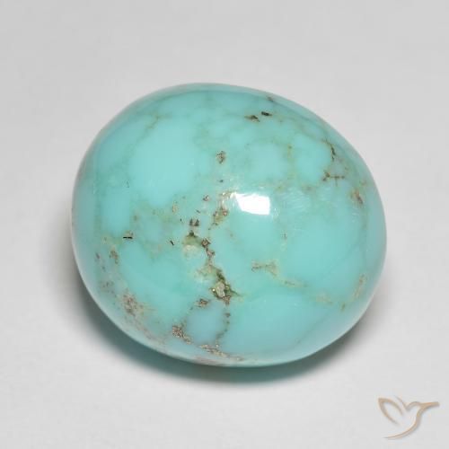 18.73カラットの天然青緑色ターコイズ（17.1×14.8 mm・オーバルカット）