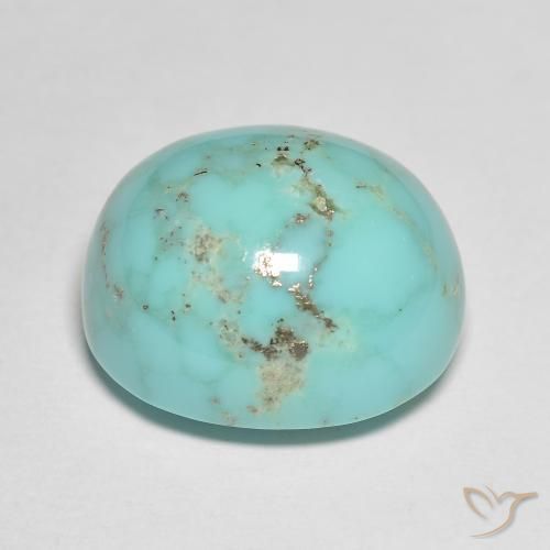 18.73カラットの天然青緑色ターコイズ（17.1×14.8 mm・オーバルカット）