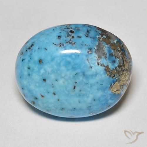24.31カラットの天然ティールターコイズ（20.3×16.8 mm・オーバルカット）