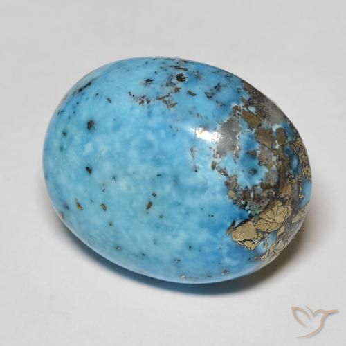 24.31カラットの天然ティールターコイズ（20.3×16.8 mm・オーバルカット）