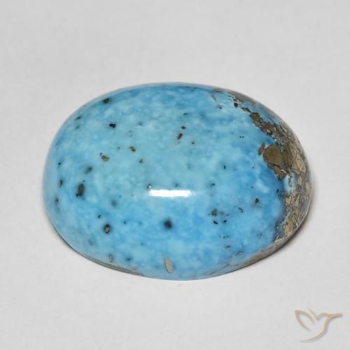 24.31カラットの天然ティールターコイズ（20.3×16.8 mm・オーバルカット）