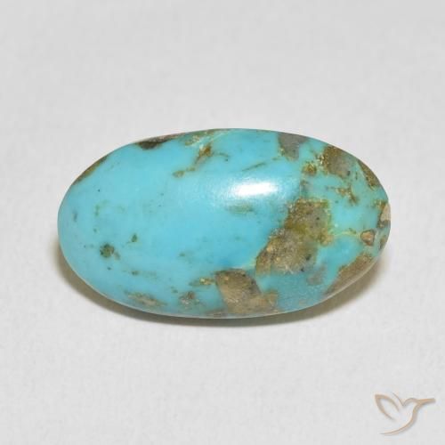 13.63ct 天然 ミディアム緑がかった青 ターコイズ, 楕円形, オペーク