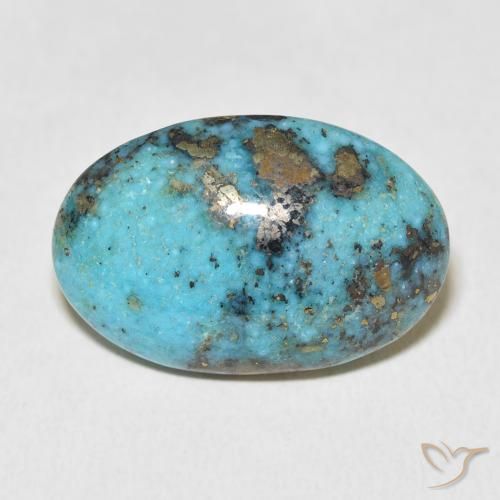 26.98ct 天然 ミディアムグリーンブルー ターコイズ, 楕円形, オペーク