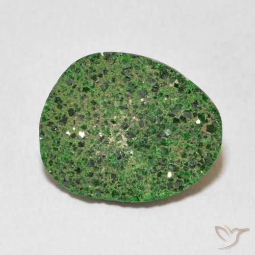7.35ct 天然 Deep Earthy Green ウバロバイト ガーネットドゥルージー, ファンシー, オペーク