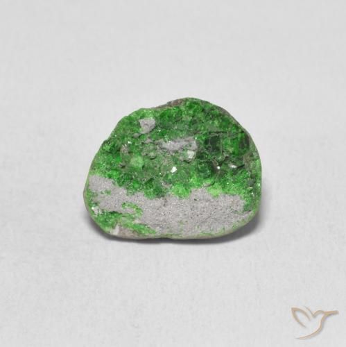 5.25ct 天然 ミディアムグリーン ウバロバイト ガーネットドゥルージー, ファンシー, オペーク
