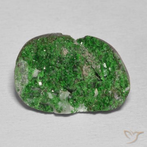 11.04ct 天然 パイングリーン ウバロバイト ガーネットドゥルージー, ファンシー, オペーク