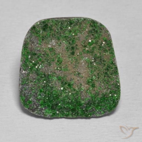 14.90ct 天然 ディープグリーン ウバロバイト ガーネットドゥルージー, ファンシー, オペーク