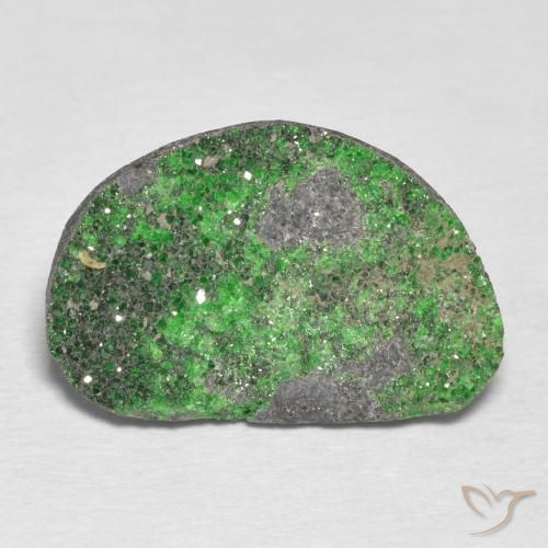 8.71ct 天然 ライムグリーン ウバロバイト ガーネットドゥルージー, ファンシー, オペーク