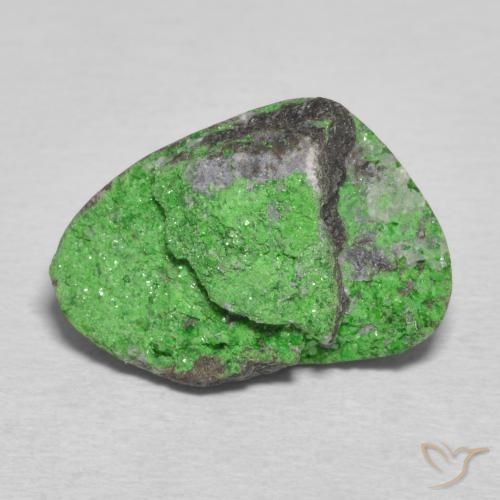 12.40ct 天然 ライムグリーン ウバロバイト ガーネットドゥルージー, ファンシー, オペーク