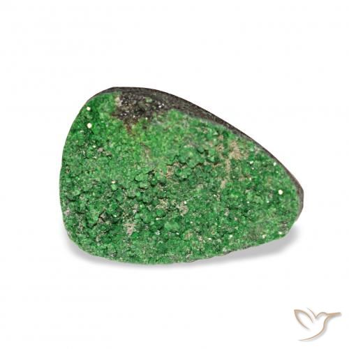 4.86ct ダークグリーン ウバロバイト ガーネットドゥルージー, トリリオン, オペーク
