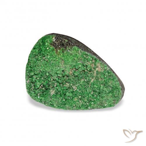 4.86カラットの天然ダークグリーンウバロバイト ガーネットドゥルージー、トリリオン、オペーク