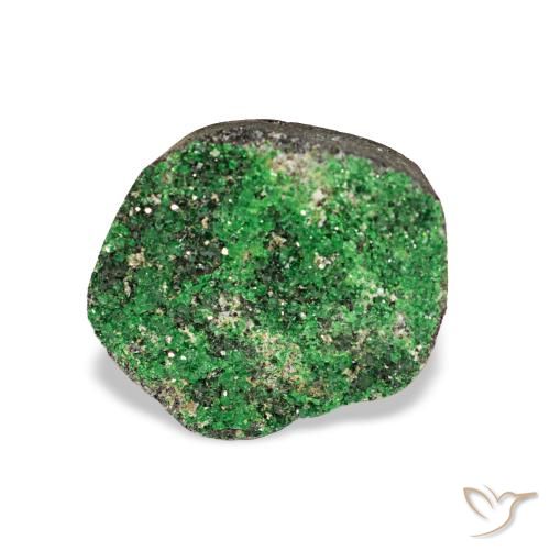 5.86ct ダークグリーン ウバロバイト ガーネットドゥルージー, ファンシー, オペーク