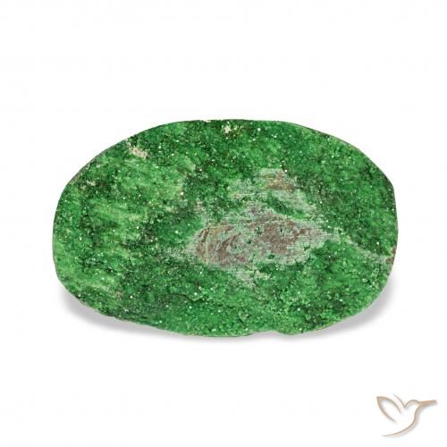 5.69ct Deep Earthy Green ウバロバイト ガーネットドゥルージー, 楕円形, オペーク